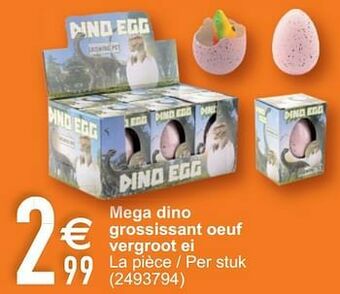 Cora Mega dino grossissant oeuf vergroot ei aanbieding