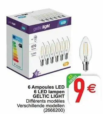 6 ampoules led 6 led lampen geltic light