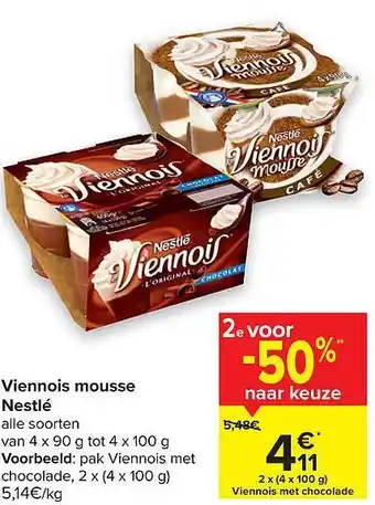 Carrefour Viennois Mousse Nestle aanbieding