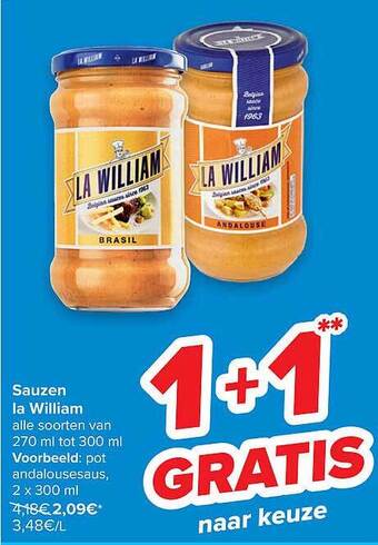 Carrefour Sauzen La William aanbieding