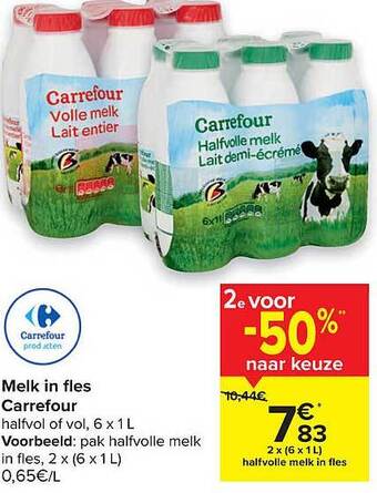 Carrefour Melk In Fles Carrefour aanbieding