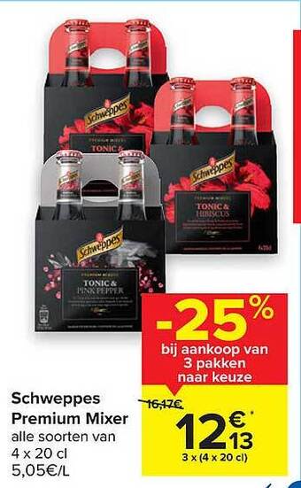 Carrefour Schweppes Premium Mixer aanbieding