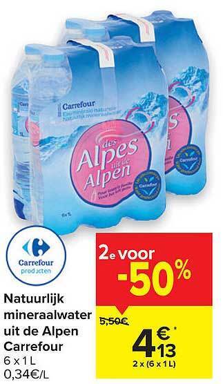 Carrefour Natuurlijk Mineraalwater Uit De Alpen Carrefour aanbieding
