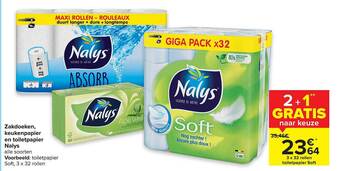 Carrefour Zakdoeken, Keukenpapier En Toiletpapier Nalys aanbieding