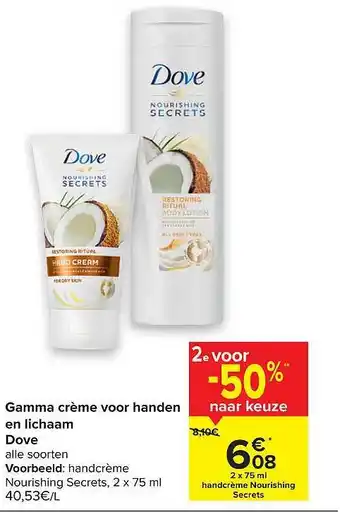 Gamme Creme Voor Handen En Lichaam Dove