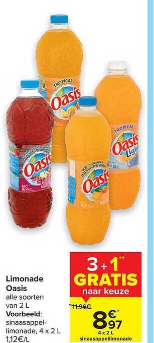 Carrefour Limonade Oasis aanbieding