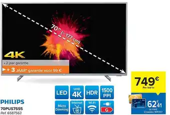 Carrefour Philips Led-tv 70pus7555 aanbieding