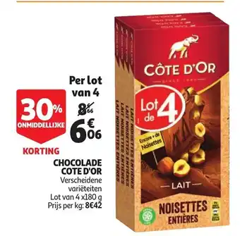 Auchan Chocolade Cote D'Or aanbieding