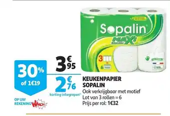 Auchan Keukenpapier Sopalin aanbieding