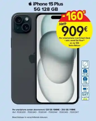 Carrefour iPhone 15 Plus 5G 128 GB aanbieding