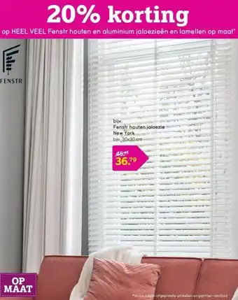 Leen Bakker Fenstr houten jaloezie New York aanbieding