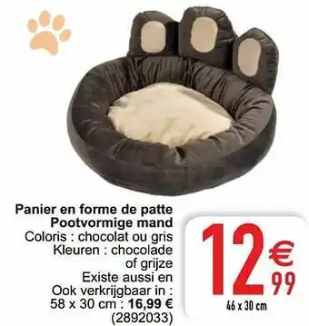 Cora Panier en forme de patte pootvormige mand aanbieding