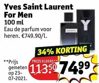 Kruidvat Yves saint laurent for men edp aanbieding