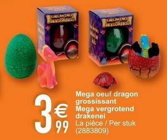 Cora Mega oeuf dragon grossissant mega vergrotend drakenei aanbieding