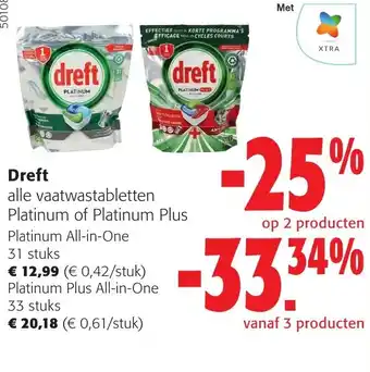 Colruyt Dreft alle vaatwastabletten aanbieding