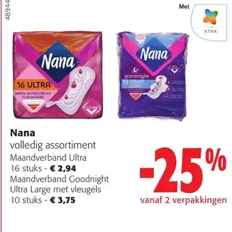 Colruyt Nana volledig assortiment aanbieding