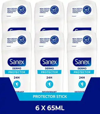 Bol.com Sanex Dermo Protector 24H Deodorant Stick - Voordeelverpakking - 6 x 65ml aanbieding