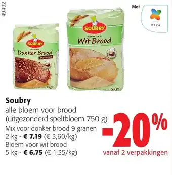Colruyt Soubry alle bloem voor brood aanbieding