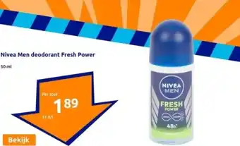 Action Nivea Men deodorant Fresh Power aanbieding