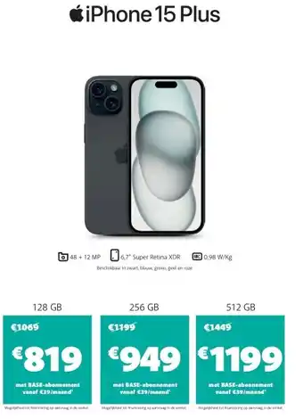 Base iPhone 15 Plus aanbieding