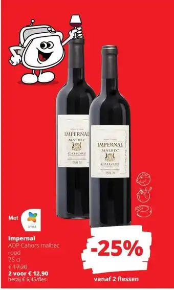 Spar Impernal AOP Cahors malbec rood 75cl aanbieding