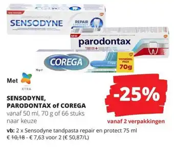SENSODYNE, PARODONTAX of COREGA