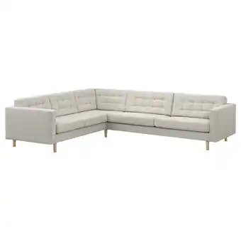 Landskrona Hoekbank, 5-zits, Gunnared beige/hout