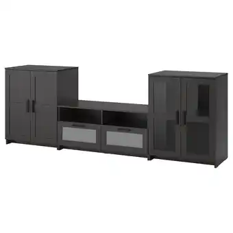 IKEA Brimnes Tv-opbergcombi/vitrinedeuren, zwart, 276x41x95 cm aanbieding