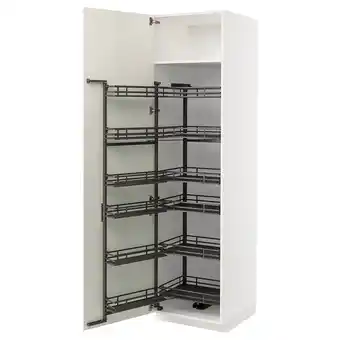 IKEA Metod Hg kast m uittrekbare voorraadkast, wit/veddinge wit, 60x60x220 cm aanbieding