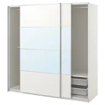 Pax / mehamn/auli Kledingkastcombinatie, wit tweezijdig/wit spiegelglas, 200x66x201 cm