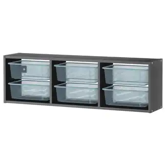 IKEA Trofast Wandopberger, grijs/grijsblauw, 99x21x30 cm aanbieding