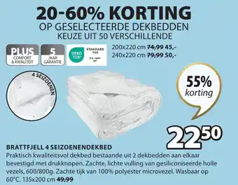 Jysk BRATTFJELL 4 SEIZOENENDEKBED aanbieding
