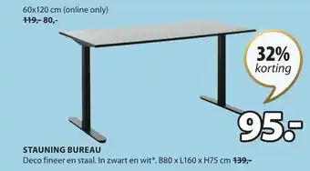 Jysk STAUNING BUREAU B80 x L160 x H75 cm aanbieding