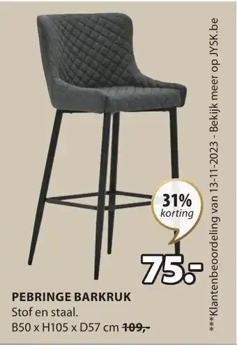 Jysk PEBRINGE BARKRUK aanbieding