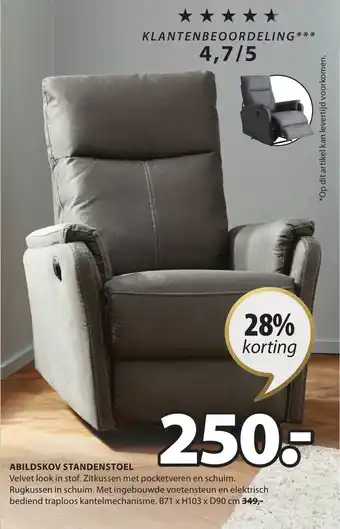 Jysk ABILDSKOV STANDENSTOEL aanbieding