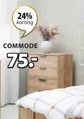 Jysk JENSLEV COMMODE 4 lades B71 x H89 x D36 cm aanbieding