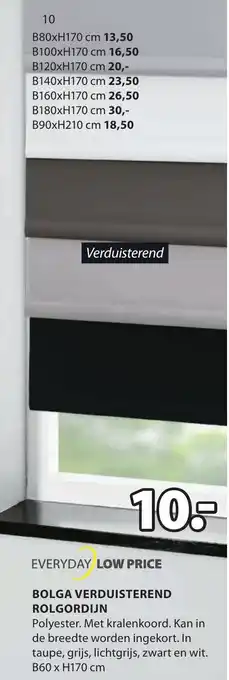 Jysk BOLGA VERDUISTEREND ROLGORDIJN aanbieding