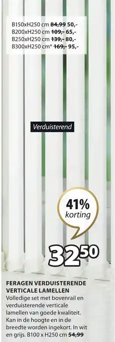 Jysk FERAGEN VERDUISTERENDE VERTICALE LAMELLEN aanbieding