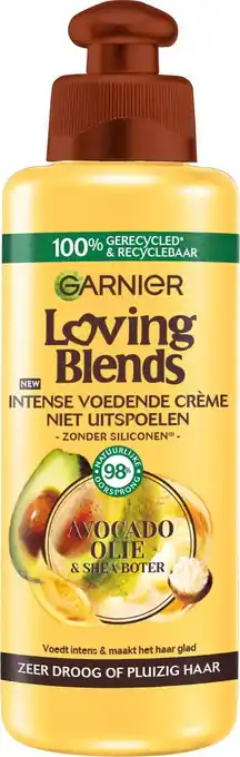 Bol.com Garnier Loving Blends Avocado Olie & Shea Boter Intens Voedende Leave-In Crème - Zeer Droog, Pluizig Haar - 6 x 200ml - Voord aanbieding