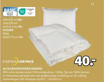 Jysk ALTA EENDENVEREN DEKBED aanbieding