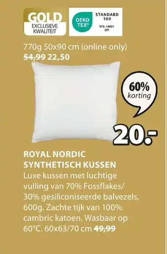 Jysk ROYAL NORDIC SYNTHETISCH KUSSEN aanbieding