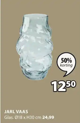 Jysk JARL VAAS Glas. Ø18 x H30 cm aanbieding