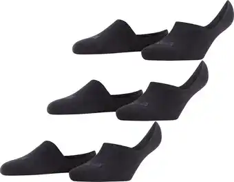 Bol.com FALKE Step 3-Pack onzichtbare antislip kousenvoetjes duurzaam katoen multipack footies dames zwart - Maat 35-36 aanbieding