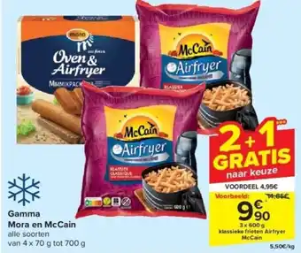 Carrefour Gamma Mora en McCain aanbieding