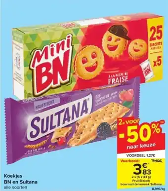 Carrefour Koekjes BN en Sultana aanbieding