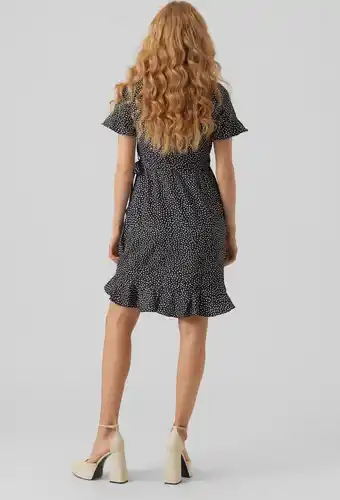 Bol.com VERO MODA VMHENNA 2/4 WRAP FRILL DRESS WVN Dames Jurk - Maat XS aanbieding