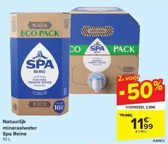 Carrefour Natuurlijk mineraalwater Spa Reine 10 L aanbieding