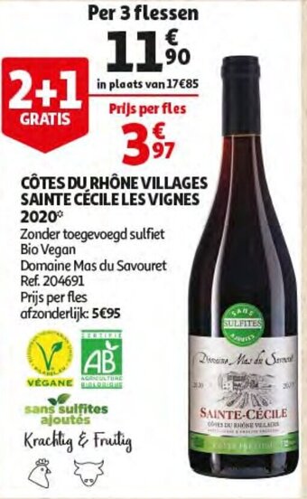 Auchan Cotes Du Rhone Villages Sainte Cecile Les Vignes 2020 aanbieding