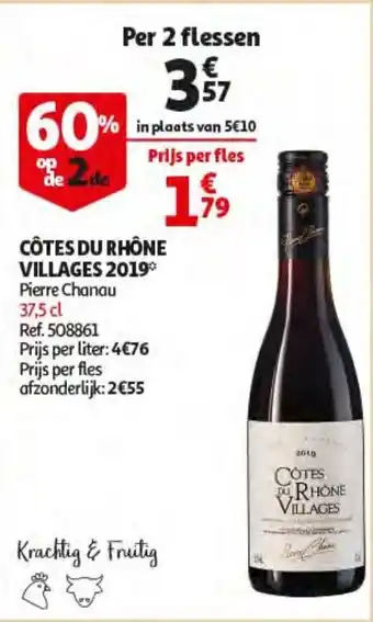Auchan Cotes Du Rhone Villages 2019 aanbieding