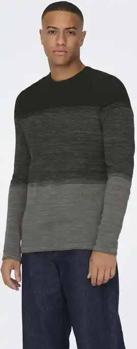 Bol.com ONLY & SONS ONSPANTER REG 12 STRUC CREW KNIT NOOS Heren Trui - Maat M aanbieding